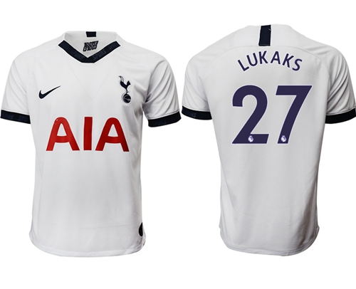 Tottenham Hotspur #27 Lukaks White Home Soccer Club Jersey