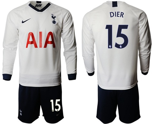 Tottenham Hotspur #15 Dier Home Long Sleeves Soccer Club Jersey