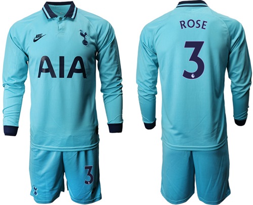 Tottenham Hotspur #3 Rose Third Long Sleeves Soccer Club Jersey