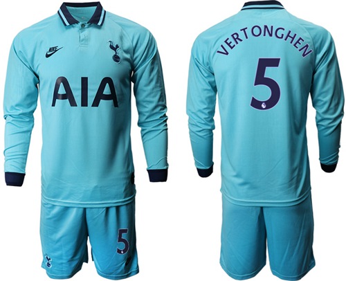 Tottenham Hotspur #5 Vertonghen Third Long Sleeves Soccer Club Jersey
