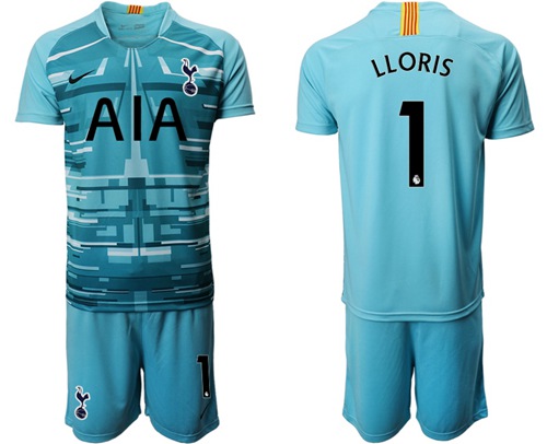 Tottenham Hotspur #1 Lloris Light Blue Goalkeeper Soccer Club Jersey