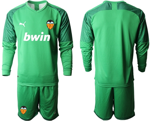 Valencia Blank Green Goalkeeper Long Sleeves Soccer Club Jersey