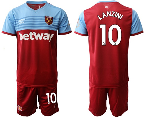West Ham United #10 Lanzini Home Soccer Club Jersey