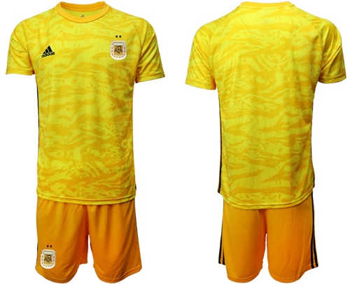 Argentina Blank Yellow Goalkeeper Soccer Country Jersey