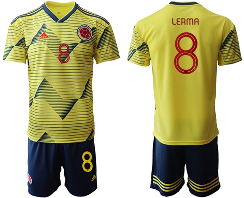 Colombia #8 Lerma Home Soccer Country Jersey