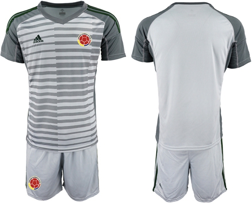 Colombia Blank Grey Goalkeeper Soccer Country Jersey