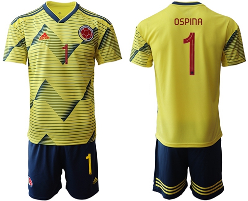 Colombia #1 Ospina Home Soccer Country Jersey