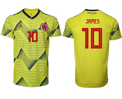 Colombia #10 James Home Soccer Country Jersey