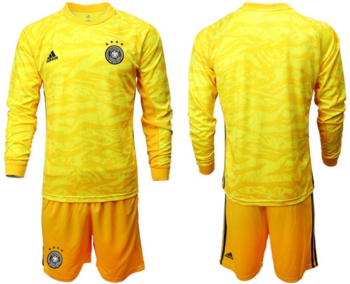 Germany Blank Yellow Goalkeeper Long Sleeves Soccer Country Jersey