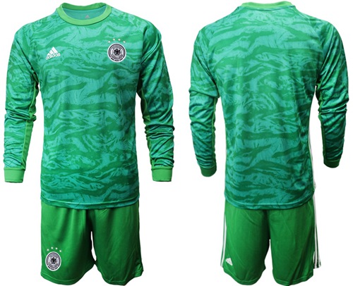 Germany Blank Green Goalkeeper Long Sleeves Soccer Country Jersey