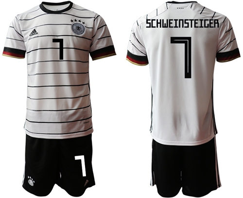 Germany #7 Schweinsteiger White Home Soccer Country Jersey