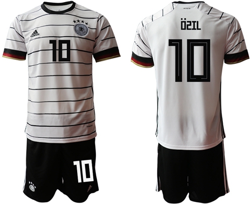 Germany #10 Ozil White Home Soccer Country Jersey