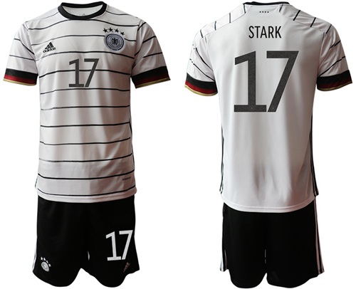 Germany #17 Stark White Home Soccer Country Jersey