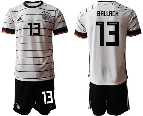 Germany #13 Ballack White Home Soccer Country Jersey