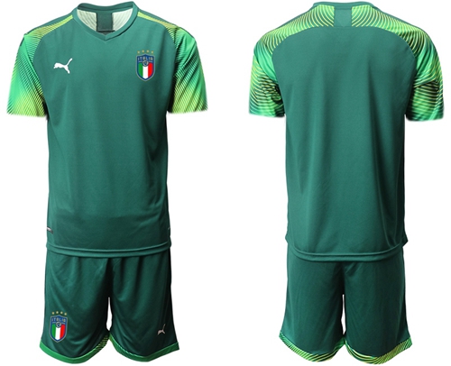 Italy Blank Army Green Goalkeeper Soccer Country Jersey
