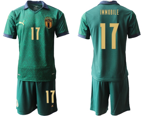 Italy #17 Immobile Third Soccer Country Jersey
