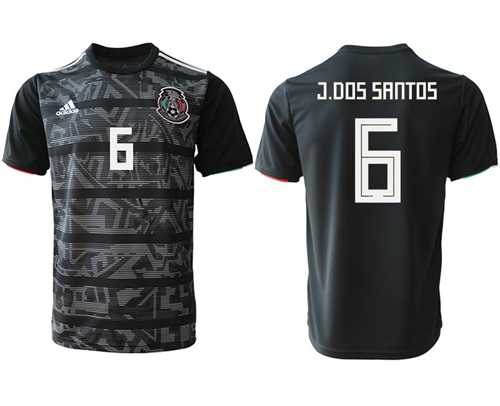 Mexico #6 J.Dos Santos Black Soccer Country Jersey
