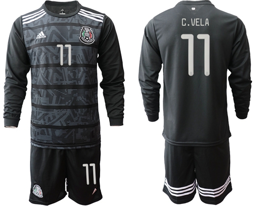 Mexico #11 C.Vela Home Long Sleeves Soccer Country Jersey