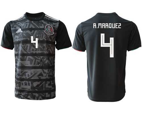 Mexico #4 R.Marquez Black Soccer Country Jersey