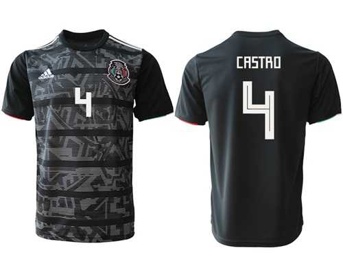 Mexico #4 Castro Black Soccer Country Jersey