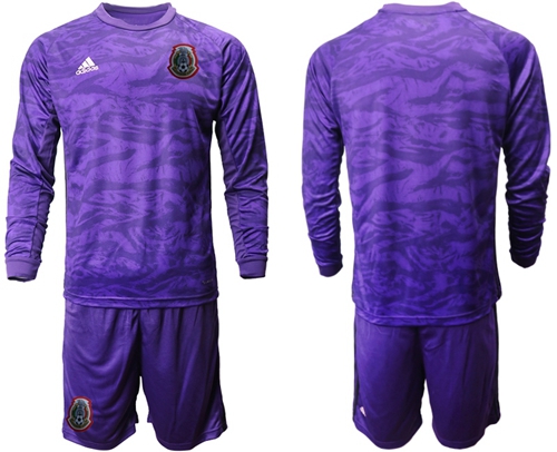 Mexico Blank Grey Long Sleeves Goalkeeper Soccer Country Jersey