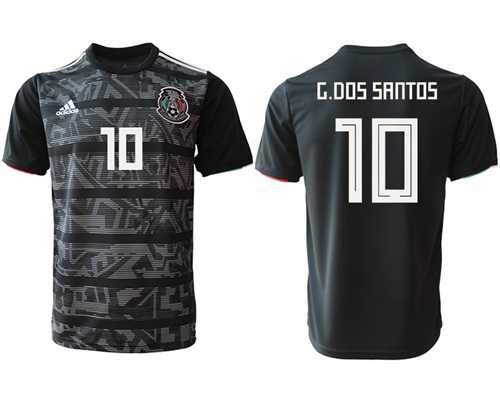 Mexico #10 G.Dos Santos Black Soccer Country Jersey
