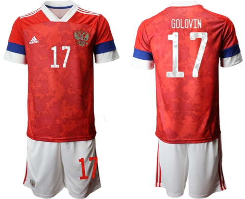 Russia #17 Golovin Home Soccer Country Jersey