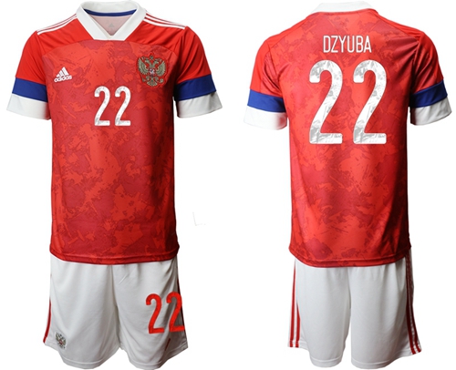 Russia #22 Dzyuba Home Soccer Country Jersey