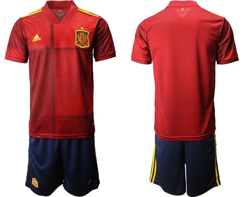 Spain Blank Home Soccer Country Jersey