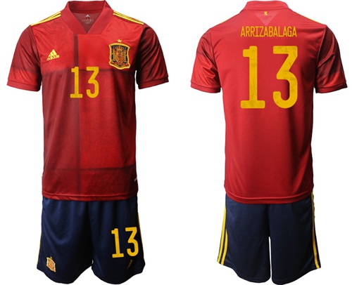 Spain #13 Arrizabalaga Home Soccer Country Jersey
