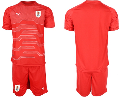 Uruguay Blank Red Goalkeeper Soccer Country Jersey