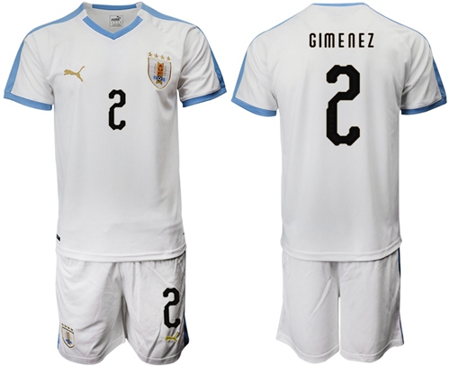 Uruguay #2 Gimenez Away Soccer Country Jersey