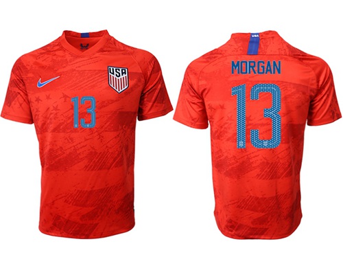 USA #13 Morgan Away Soccer Country Jersey