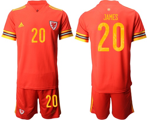 Wales #20 James Home Soccer Country Jersey