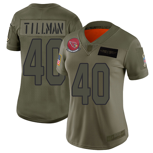 Cardinals #40 Pat Tillman Camo Women's Stitched Football Limited 2019 Salute to Service Jersey