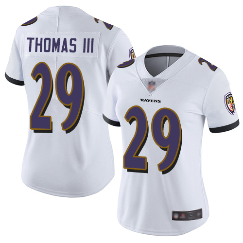 Nike Ravens #29 Earl Thomas III White Women's Stitched NFL Vapor Untouchable Limited Jersey