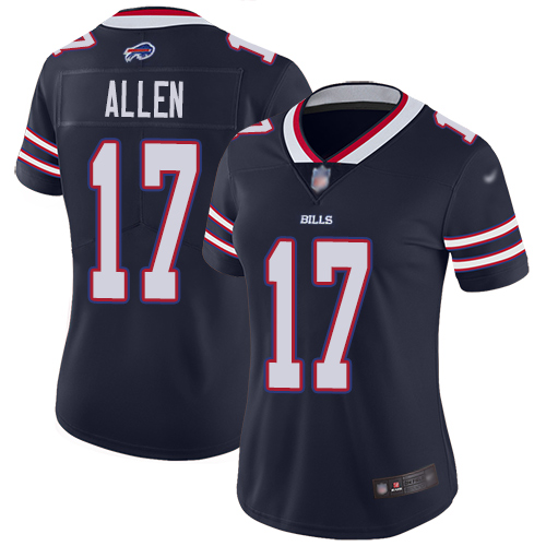 Bills #17 Josh Allen Navy Women's Stitched Football Limited Inverted Legend Jersey