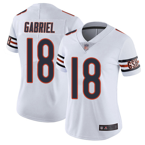 Bears #18 Taylor Gabriel White Women's Stitched Football Vapor Untouchable Limited Jersey