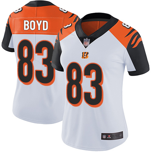 Bengals #83 Tyler Boyd White Women's Stitched Football Vapor Untouchable Limited Jersey