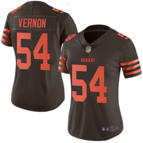 Nike Browns #54 Olivier Vernon Brown Women's Stitched NFL Limited Rush Jersey