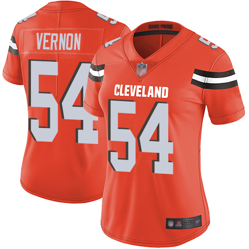 Nike Browns #54 Olivier Vernon Orange Alternate Women's Stitched NFL Vapor Untouchable Limited Jersey