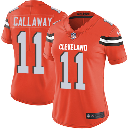 Nike Browns #11 Antonio Callaway Orange Alternate Women's Stitched NFL Vapor Untouchable Limited Jersey