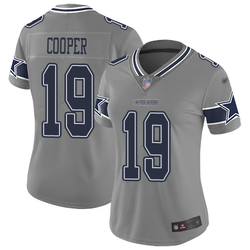 Cowboys #19 Amari Cooper Gray Women's Stitched Football Limited Inverted Legend Jersey