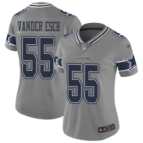 Cowboys #55 Leighton Vander Esch Gray Women's Stitched Football Limited Inverted Legend Jersey