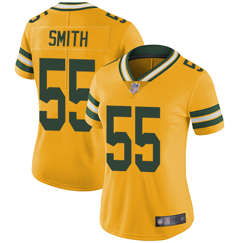 Packers #55 Za'Darius Smith Yellow Women's Stitched Football Limited Rush Jersey