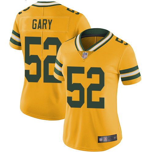 Nike Packers #52 Rashan Gary Yellow Women's Stitched NFL Limited Rush Jersey