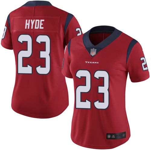 Texans #23 Carlos Hyde Red Alternate Women's Stitched Football Vapor Untouchable Limited Jersey