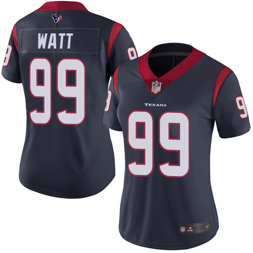 Texans #99 J.J. Watt Navy Blue Team Color Women's Stitched Football Vapor Untouchable Limited Jersey