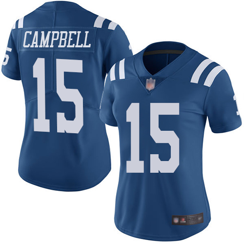 Colts #15 Parris Campbell Royal Blue Women's Stitched Football Limited Rush Jersey