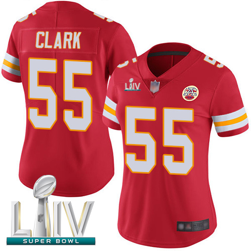 Chiefs #55 Frank Clark Red Team Color Super Bowl LIV Bound Women's Stitched Football Vapor Untouchable Limited Jersey